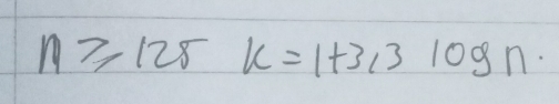 n≥slant 128k=1+3,3log n.