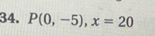 P(0,-5), x=20