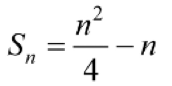 S_n= n^2/4 -n