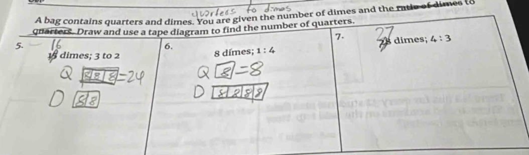 dimes and the ratio of dimes to