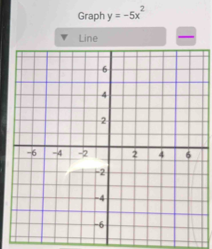 Graph y=-5x^2
Line