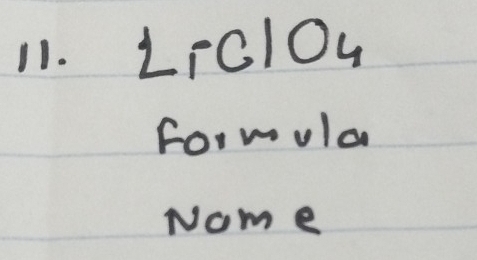 LiClO4 
for wula 
Nom e