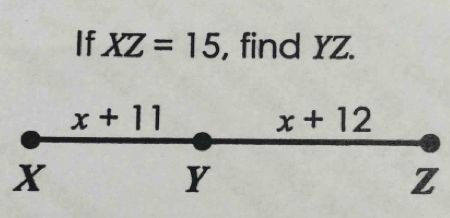 If XZ=15 , find YZ.