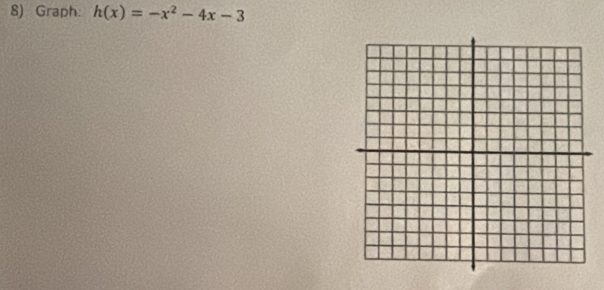 Graph: h(x)=-x^2-4x-3