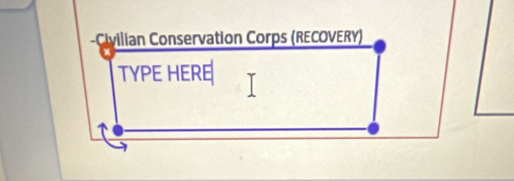 Civilian Conservation Corps (RECOVERY) 
TYPE HERE