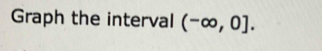 Graph the interval (-∈fty ,0].