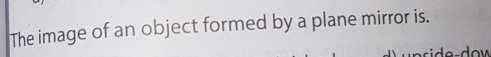The image of an object formed by a plane mirror is.