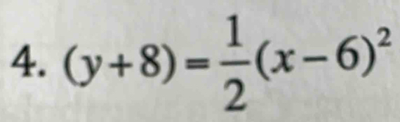 (y+8)= 1/2 (x-6)^2