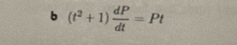 (t^2+1) dP/dt =Pt