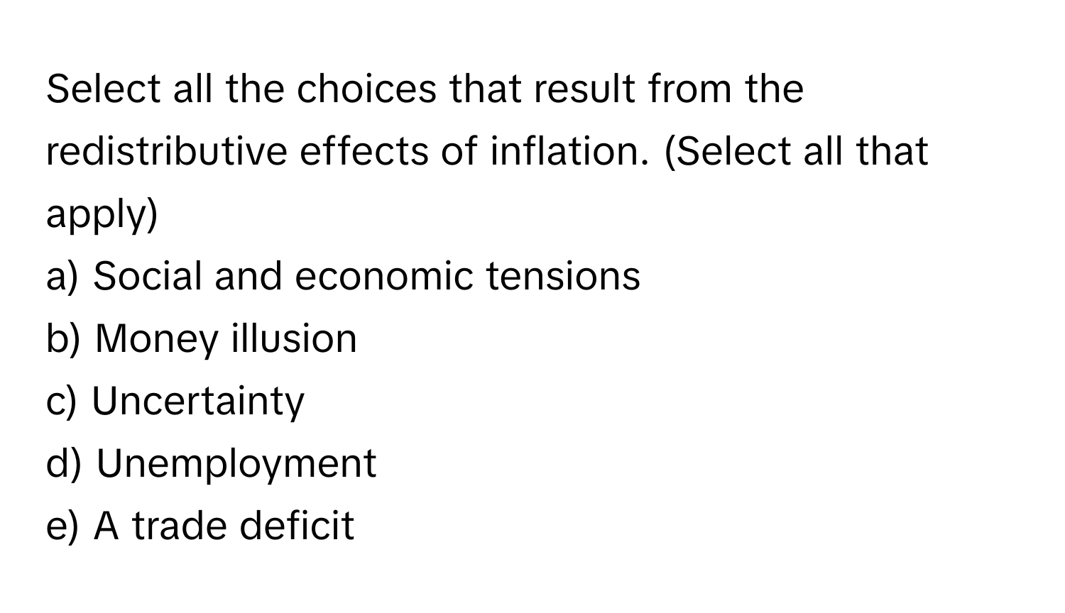 Solved: Select all the choices that result from the redistributive ...
