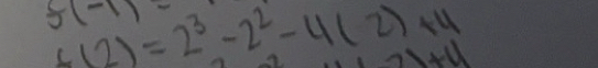 f(2)=2^3-2^2-4(2)+4
f(-1)=
wll