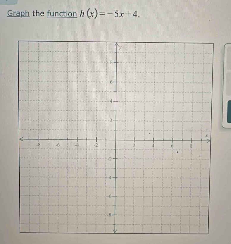 Graph the function h(x)=-5x+4.