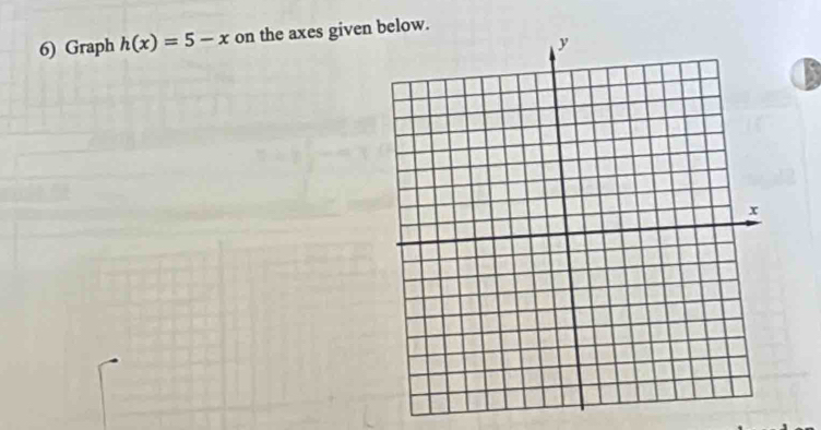 Graph h(x)=5-x on the axes given below.