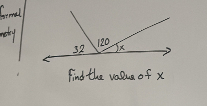 formal 
nety 
find the value of x