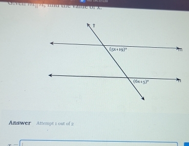 mven mu the vane ofx.
Answer Attempt 1 out of 2