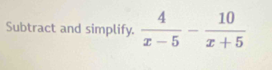 Subtract and simplify