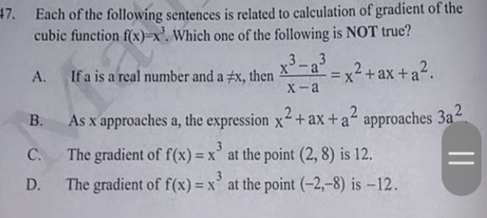 Solved: Each of the following sentences is related to calculation of ...