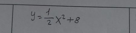 y= 1/2 x^2+8