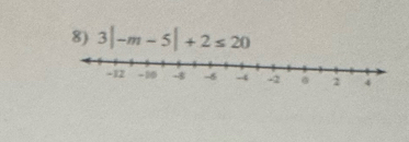 3|-m-5|+2≤ 20