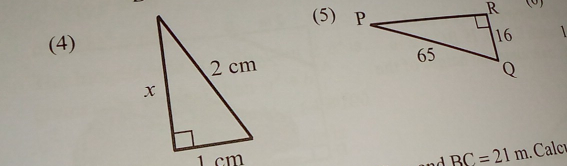 (5) 
(5) 
(4) 
1
BC=21m Calcu