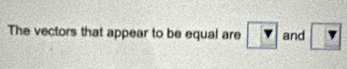 The vectors that appear to be equal are v