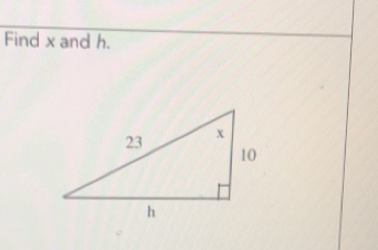 Find x and h.