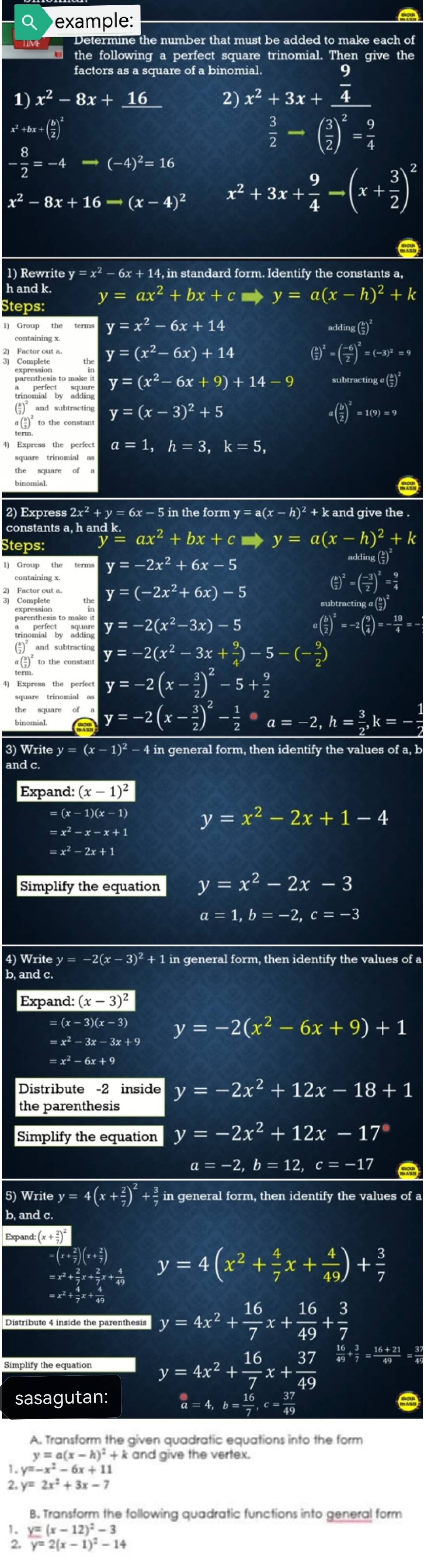 Solved: example: a Determine the number that must be added to make each ...