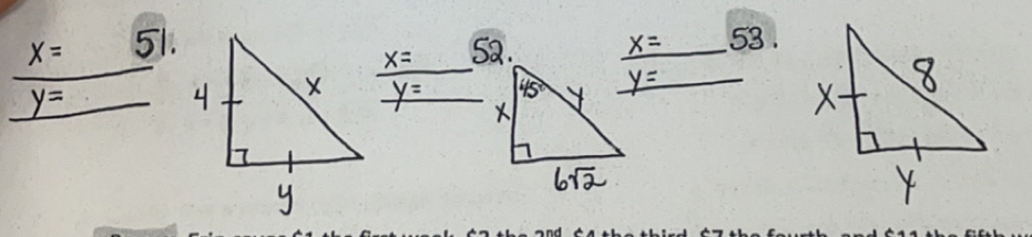 x= 51. _ x= 58.
_
_
x=
_ y=
_ y= _  _ _ y=