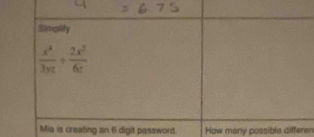 an 6 digit password. How many possible differen