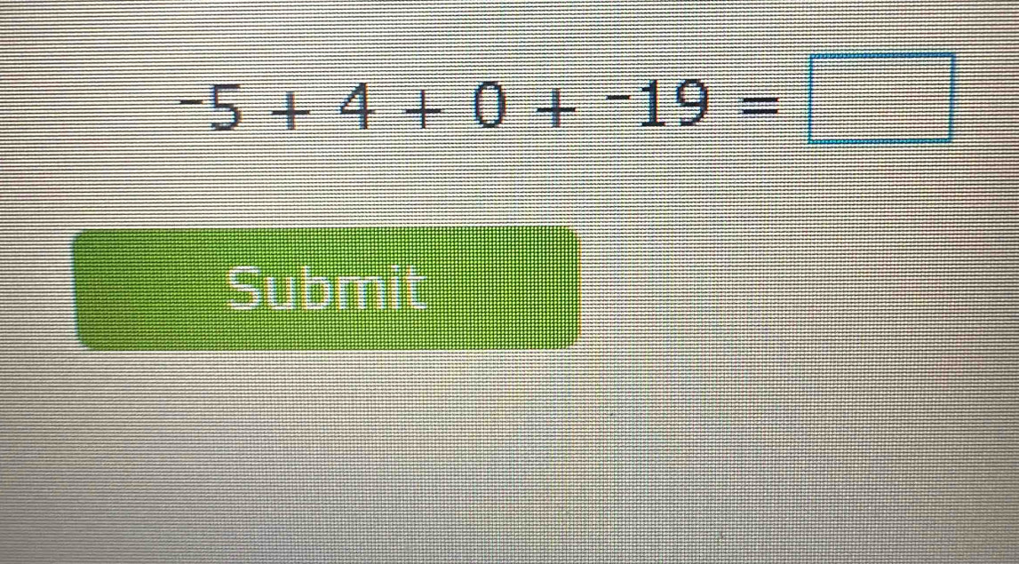 -5+4+0+-19=□
Submit