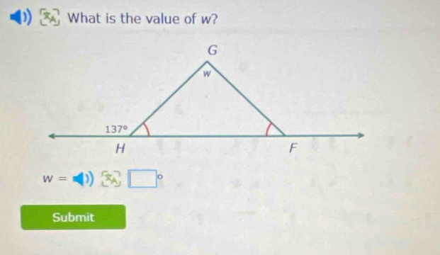 What is the value of w?
w=w()) □°
Submit