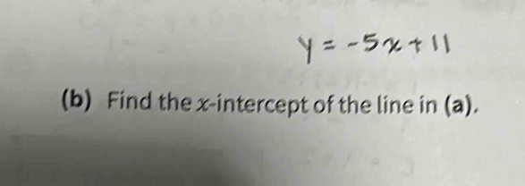 Find the x-intercept of the line in (a).