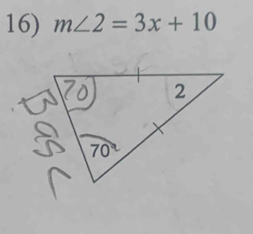 m∠ 2=3x+10