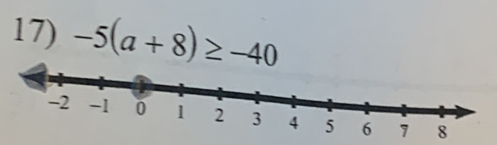 -5(a+8)≥ -40