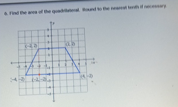 Find the area of the quadrilateral. Round to the nearest tenth if necessary.