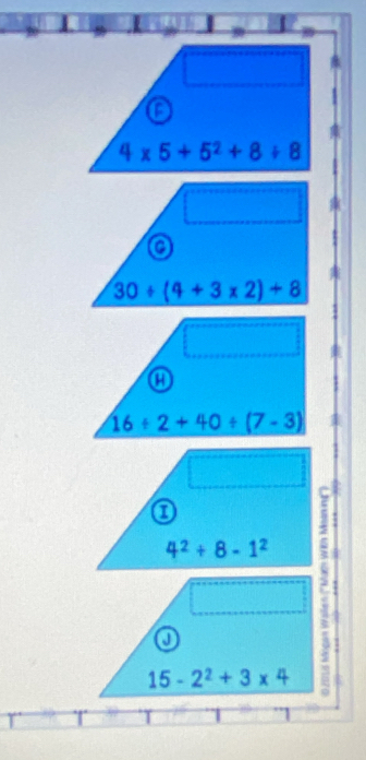 ①
4^2+8-1^2
0
15-2^2+3* 4