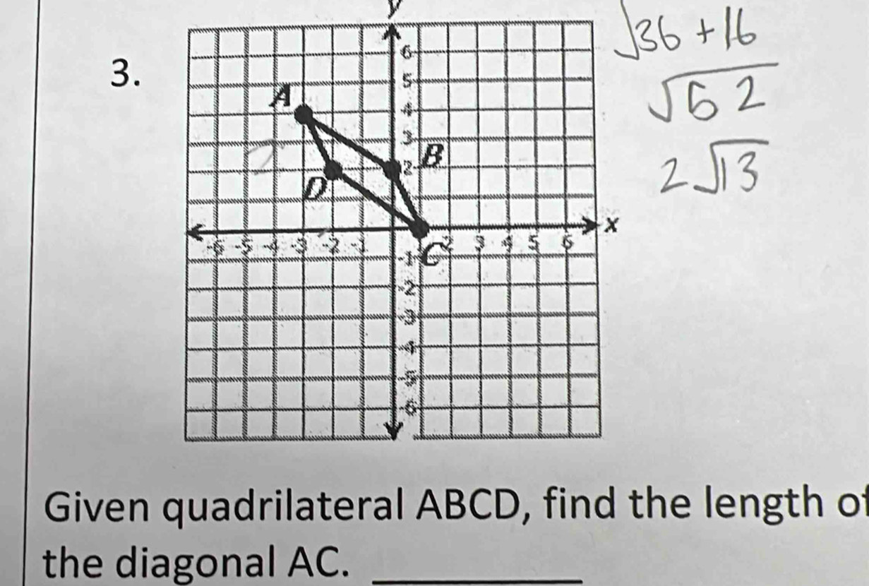 the diagonal AC._