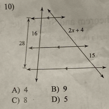 A) 4 B) 9
C) 8 D) 5