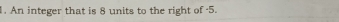 An integer that is 8 units to the right of 5.