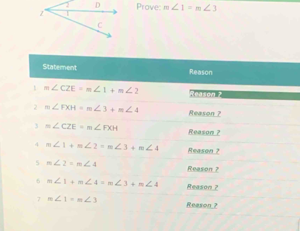 Prove: m∠ 1=m∠ 3