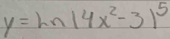 y=ln (4x^2-3)^5