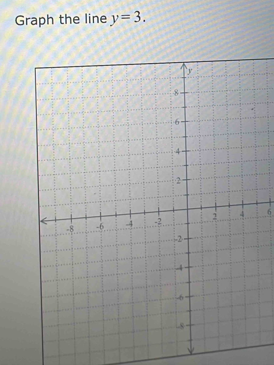 Graph the line y=3. 
6