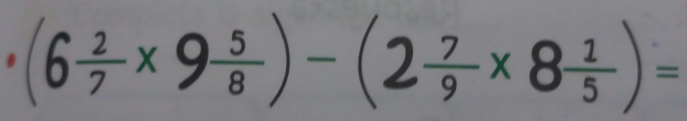 (6÷× 9÷)-(2÷× 8÷)=