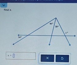 Find x.
x=