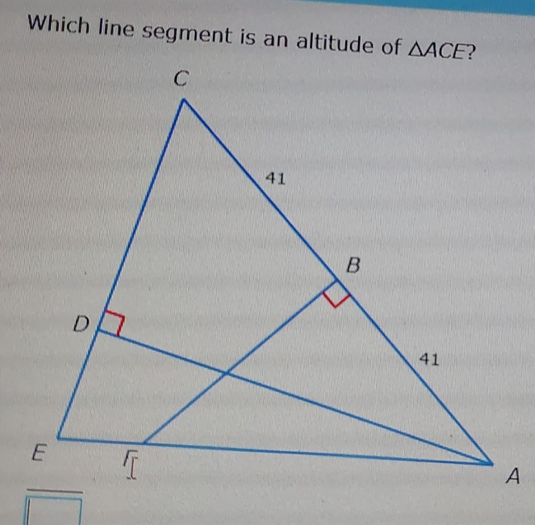 Which line segment is an altitude of