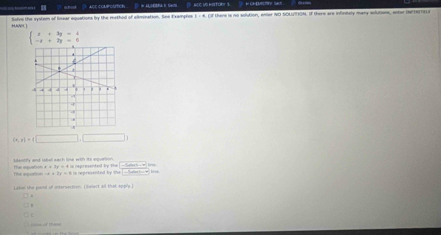 Solved: oL ons bookm erks lchool ACC COMPOSMTON I ALOEERA II Secti ACC ...