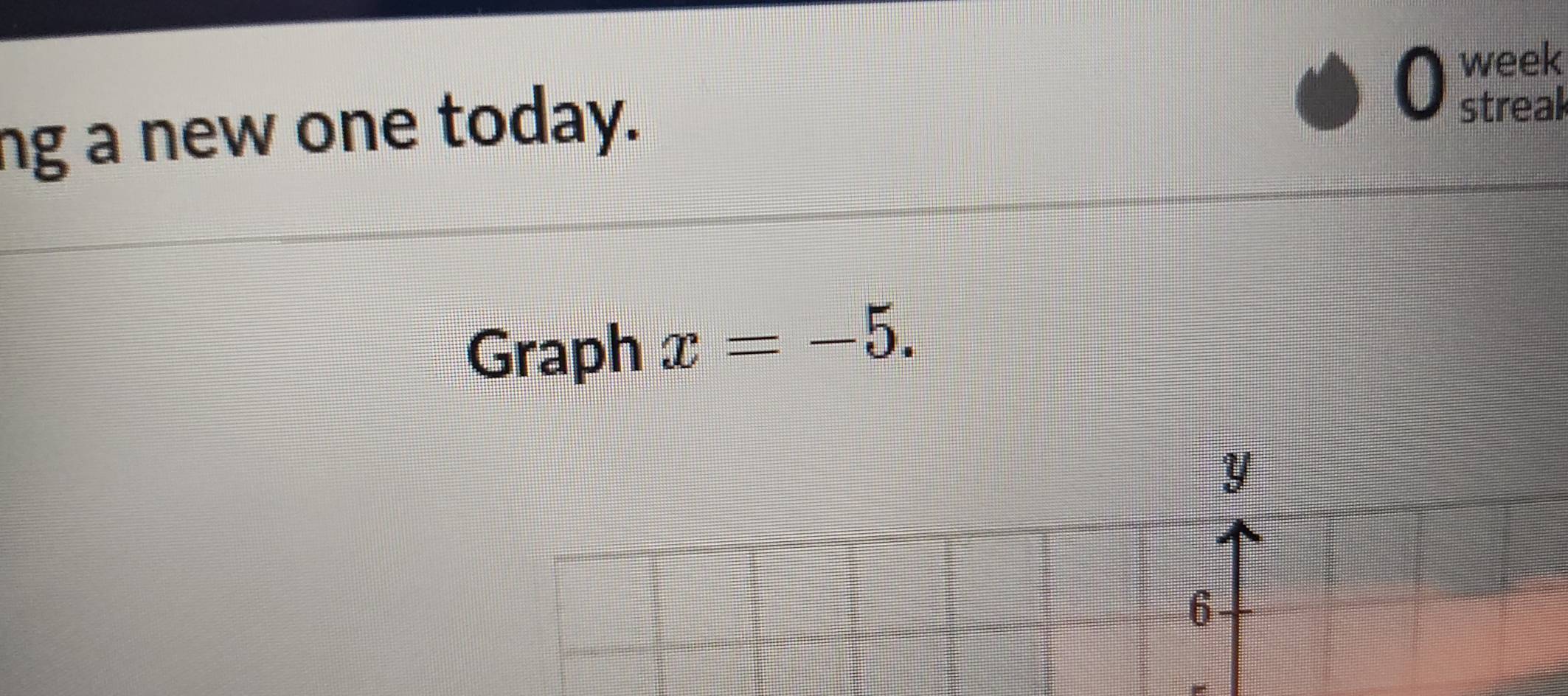 week 
ng a new one today. streak 
Graph x=-5.