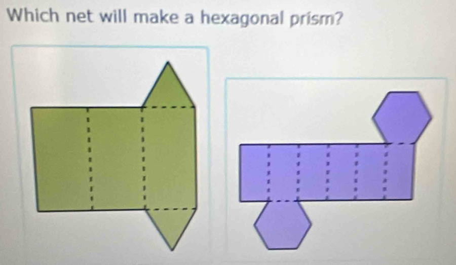 Which net will make a hexagonal prism?