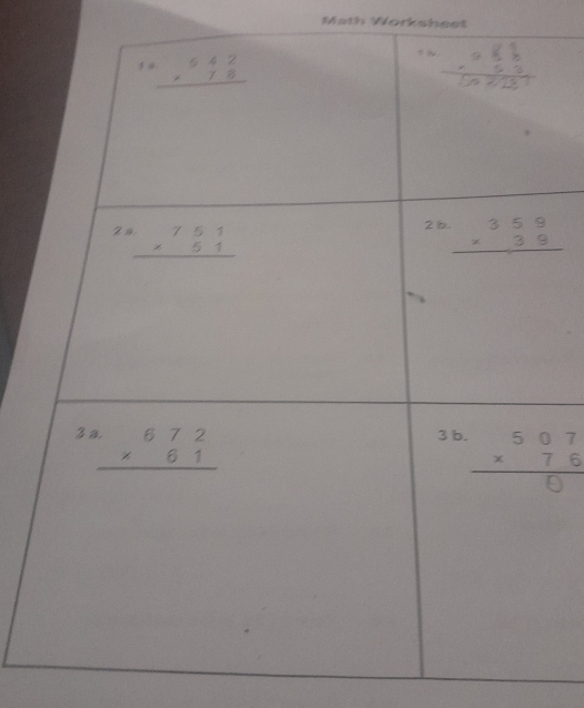 Math Worksheet
: