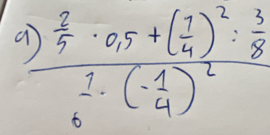 frac 1) 2/4 · 0.5+( 1/4 )^2: 3/8  1/6 -(- 1/4 )^2